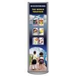 Free standing display with printed board and brochure holders