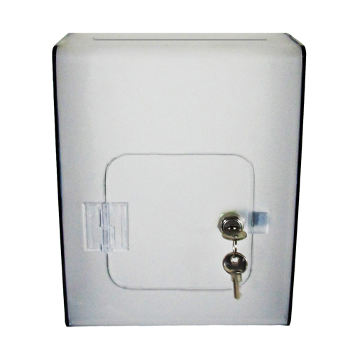 Wall mount lockable acrylic suggestion box - two-colour