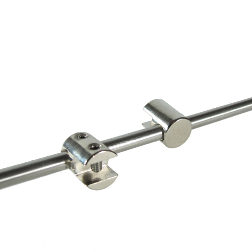 Nickel-plated 6mm bar-fix panel side clamps 