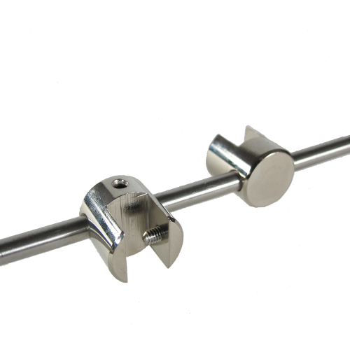 Nickel-plated 6mm bar-fix shelf clamps 