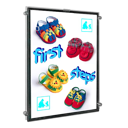 Clamp-on Poster Displays for Walls