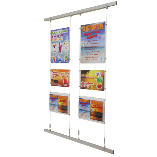 Wall Channel with Quick-Fix Suspended Leaflet Holders