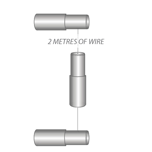  Tensioned wires with nickel-plated fixings
